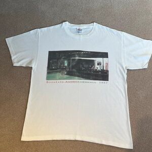 Vintage White Graphic Tee with BookExpo Design